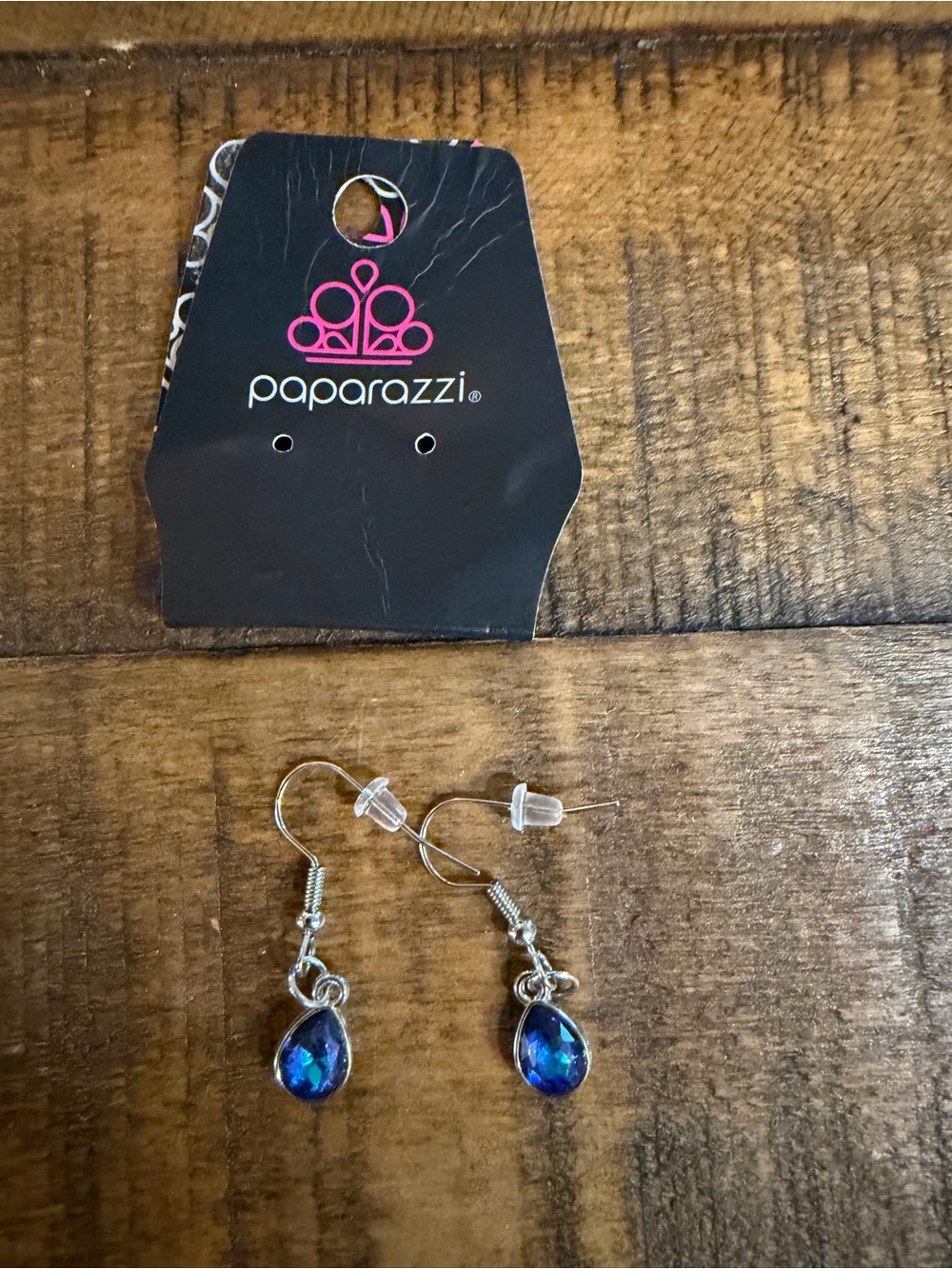 Paparazzi Blue Teardrop Dangle Earrings - Silver-Tone